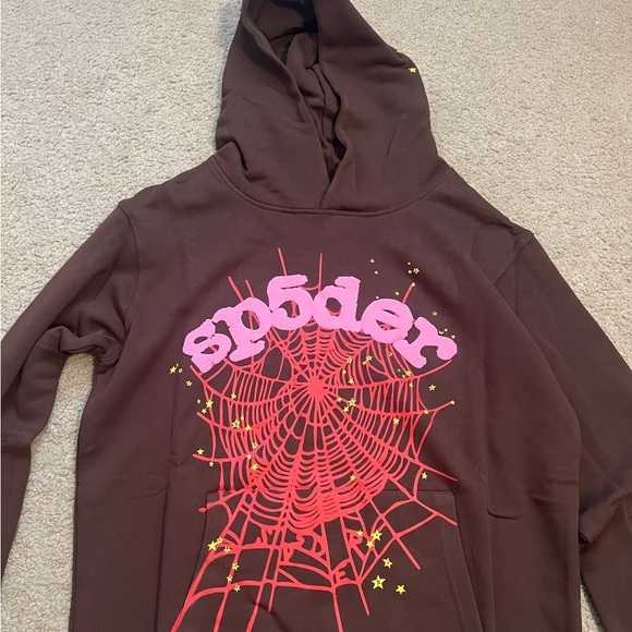 Sp5der Authentic Brown Men’s Hoodie Sweatshirt Medium Brand New - Picture 4 of 8